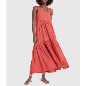 Mirth Grenadine Red Rio Sleeveless Midi Tiered Dress Women's Size Large NWT